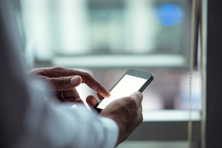 Person reading a phone